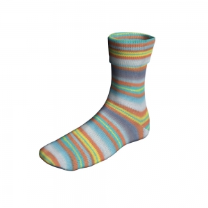 Lang Yarns Super Soxx Color 4-ply - Pelote de 100 gr - Coloris 0522 Jaune/Turquoise/Marron 1145 Got To Be Real