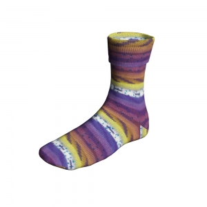 Lang Yarns Super Soxx Color 4-ply - Pelote de 100 gr - Coloris 0543 Violet/Jaune 1149 Birthday Cake