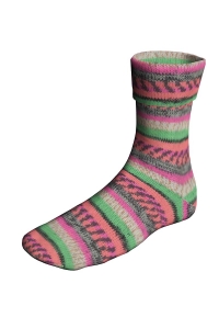 Lang Yarns Super Soxx Color 4-ply - Pelote de 100 gr - Coloris 0570 Pink/Saumon/Vert 1153 Dragonfruit