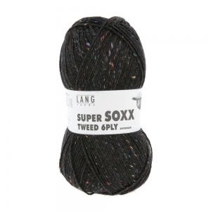 Lang Yarns Super Soxx Tweed 4ply - Pelote de 100 gr - Coloris 0004 Noir