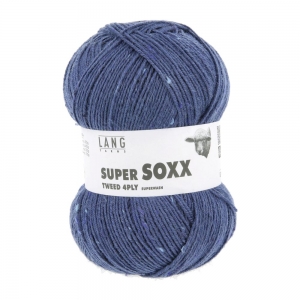 Lang Yarns Super Soxx Tweed 4ply - Pelote de 100 gr - Coloris 0034 Jeans Foncé