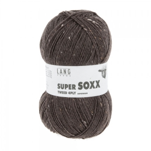 Lang Yarns Super Soxx Tweed 4ply - Pelote de 100 gr - Coloris 0067 Choco