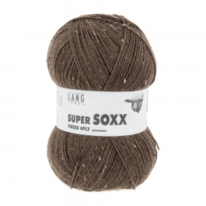 Lang Yarns Super Soxx Tweed 4ply - Pelote de 100 gr - Coloris 0068 Marron
