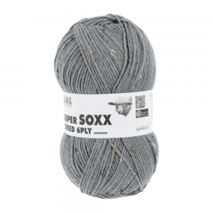 Lang Yarns Super Soxx Tweed 6-ply - Pelote de 150 gr - Coloris 0024 Gris Souris