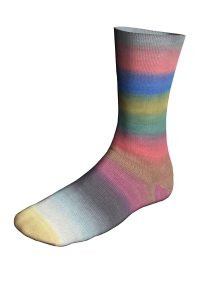 Lang Yarns Twin Soxx Merino 4-ply - Pelote de 100 gr - Coloris 0557 Bleu/Saumon/Marron 1151 Wetland