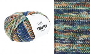 Lang Yarns Twister - Pelote de 100 gr - Coloris 0005 Marine/Vert/Orange
