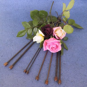 Aiguilles à tricoter 35 cm en bois de rose