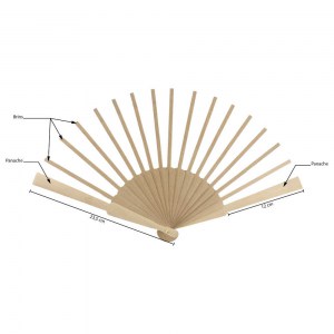Monture d'éventail en bois - Grand Modèle 23,5 cm