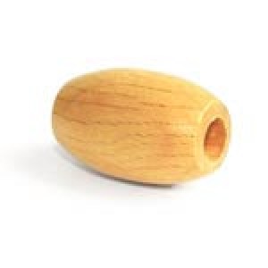 Perle à macramé ovale en bois gros trou 22x32 mm - Jaune