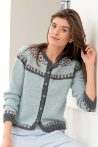 143/05 Cardigan jacquard en Plassard Alpaga