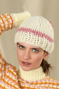 153/01 Modèle Bonnet boule bicolore en Plassard Extrawool