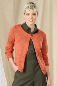 153/22 Modèle Cardigan à encolure ronde en Plassard Mélodie