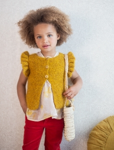 169/02 Modèle Gilet sans manches à volants en Plassard Neptune