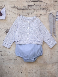 172/10 Modèle Cardigan à lisières fantaisie en Plassard Bellini