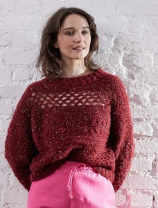 181/01 Modèle Pull au crochet en Plassard Mélodie Tweed