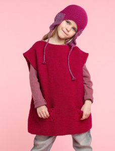 196/11 Modèle Poncho à poche en granny en Plassard Merilana