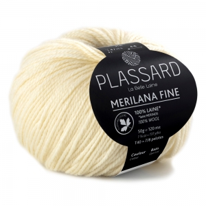 Plassard Merilana Fine - Pelote de 50 gr - Coloris 04 Ivoire