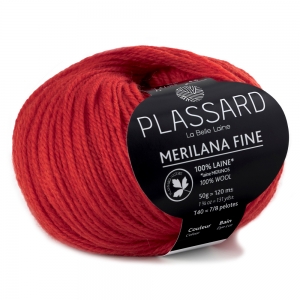Plassard Merilana Fine - Pelote de 50 gr - Coloris 61 Rouge Hermès