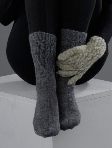 119/01 Chaussettes à torsades fantaisie en Plassard Rando