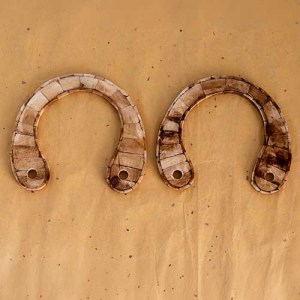 Poignées de sac en bois et corne - Marron Clair