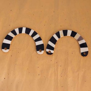 Poignées de sac en bois et corne  - Noir et Blanc