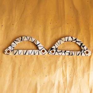 Poignées de sac en bois et corne - 'Zèbre'