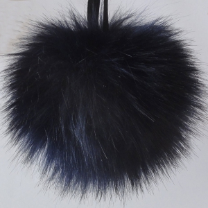 Pompons 100% végétal 12 cm environ - Fox Coloris Dark Blue - Aheadhunter