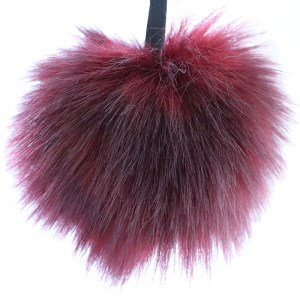 Pompons 100% végétal 12 cm environ - Fox Coloris Bordeaux - Aheadhunter