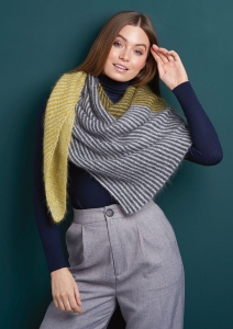 Modèle Asymmetric Shawl Châle en Rowan Kidsilk Haze