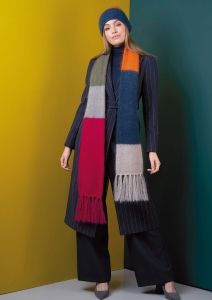 Modèle Colour Block Scarf Echarpe en Rowan Kidsilk Haze