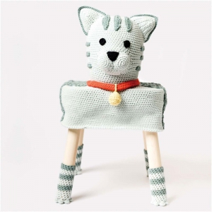 Habillage de tabouret Greta en Rico Cotton Aran