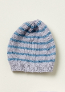 Striped Hat Bonnet en Rowan Baby Merino Silk DK