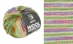 WoolAddicts by Lang Yarns Artsy - Pelote de 100 gr - Coloris 0002 Green/Rose