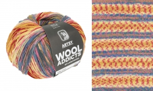 WoolAddicts by Lang Yarns Artsy - Pelote de 100 gr - Coloris 0003 Red/Blue/Yellow