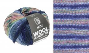 WoolAddicts by Lang Yarns Artsy - Pelote de 100 gr - Coloris 0008 Blue/Rose