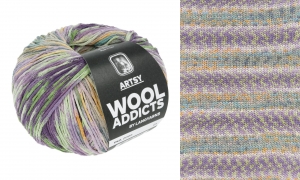 WoolAddicts by Lang Yarns Artsy - Pelote de 100 gr - Coloris 0009 Purple/Green/Orange/Blue