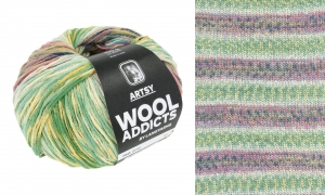 WoolAddicts by Lang Yarns Artsy - Pelote de 100 gr - Coloris 0012 Green/Yellow/Pink/Petrol