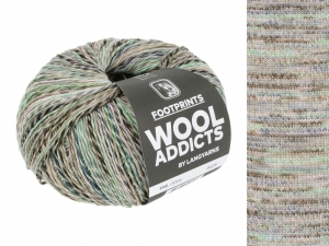 WoolAddicts by Lang Yarns Footprints - Pelote de 100 gr - Coloris 0004 Turquoise/Brown/Blue