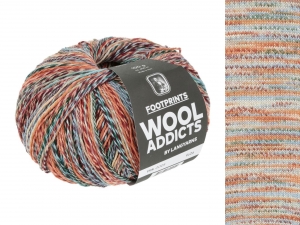 WoolAddicts by Lang Yarns Footprints - Pelote de 100 gr - Coloris 0005 Orange/Blue/Green