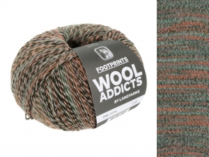 WoolAddicts by Lang Yarns Footprints - Pelote de 100 gr - Coloris 0008 Orange/Green/Brown