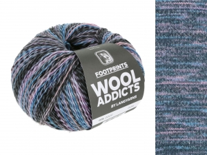 WoolAddicts by Lang Yarns Footprints - Pelote de 100 gr - Coloris 0009 Black/Lilac/Petrol