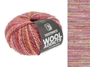 WoolAddicts by Lang Yarns Footprints - Pelote de 100 gr - Coloris 0010 Yellow/Rose
