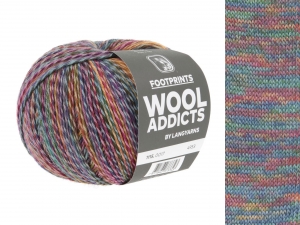 WoolAddicts by Lang Yarns Footprints - Pelote de 100 gr - Coloris 0017 Berry/Green/Blue