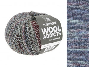 WoolAddicts by Lang Yarns Footprints - Pelote de 100 gr - Coloris 0021 Bordeaux/Grey/Lavender