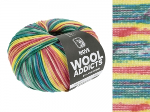 WoolAddicts by Lang Yarns Move - Pelote de 100 gr - Coloris 0001 Yellow/Red/Blue/Darkgreen