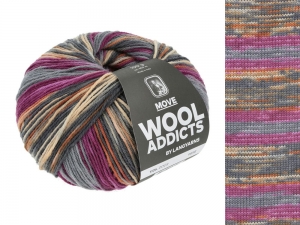 WoolAddicts by Lang Yarns Move - Pelote de 100 gr - Coloris 0003 Grey/Purple/Orange