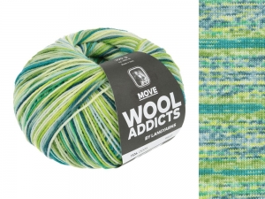 WoolAddicts by Lang Yarns Move - Pelote de 100 gr - Coloris 0005 Blue/Lime/Atlantique