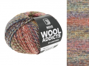 WoolAddicts by Lang Yarns Move - Pelote de 100 gr - Coloris 0013 Green/Orange/Purple/Brown