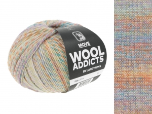 WoolAddicts by Lang Yarns Move - Pelote de 100 gr - Coloris 0014 Orange/Turquoise/Yellow/Lilac