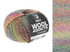 WoolAddicts by Lang Yarns Move - Pelote de 100 gr - Coloris 0015 Green/Blue/Pink/Bourdeaux